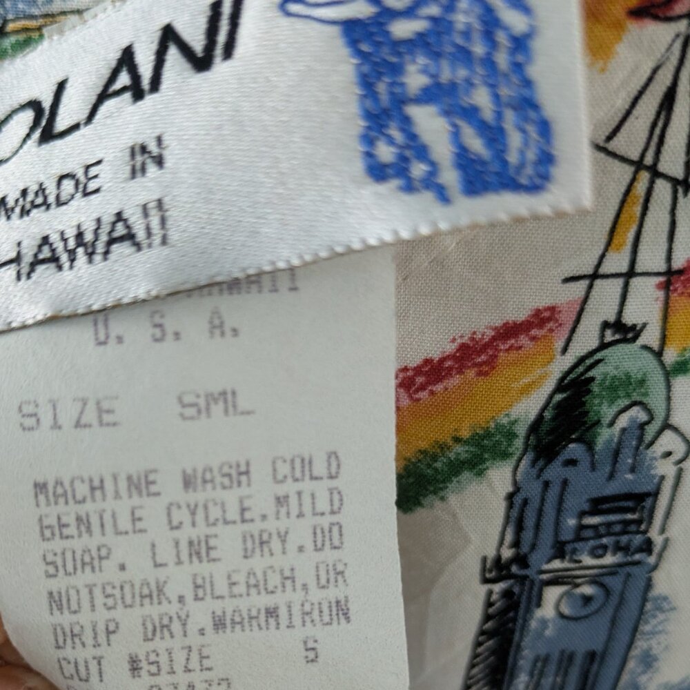 Iolani Hawiian Surf Beige Dress SZ small - Picture 5 of 6